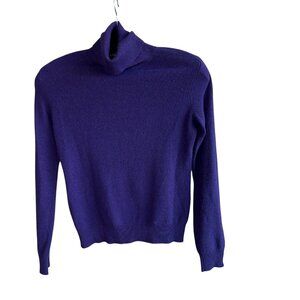 Ralph Lauren Black Label Purple 100% Cashmere Turtleneck Sweater Size Medium